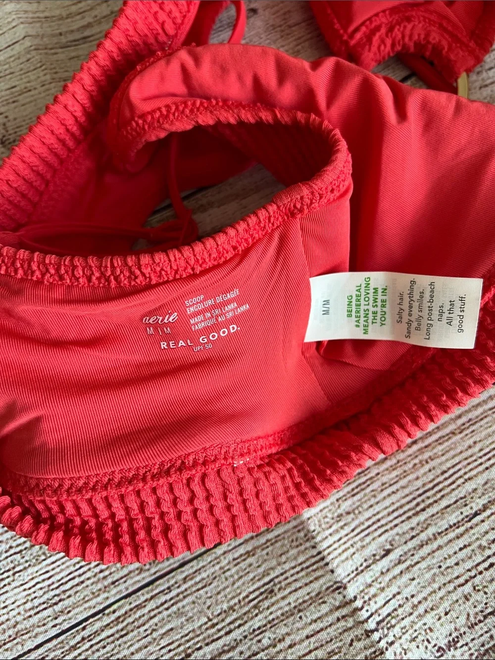 aerie Crinkle Ring-Front Bikini Top
